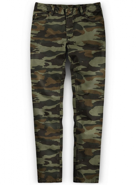 Khaki Stretch Camo Jeans