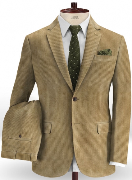 Khaki Thick Corduroy Suit