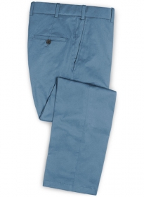 Stretch Summer Weight Saga Blue Chino Pants