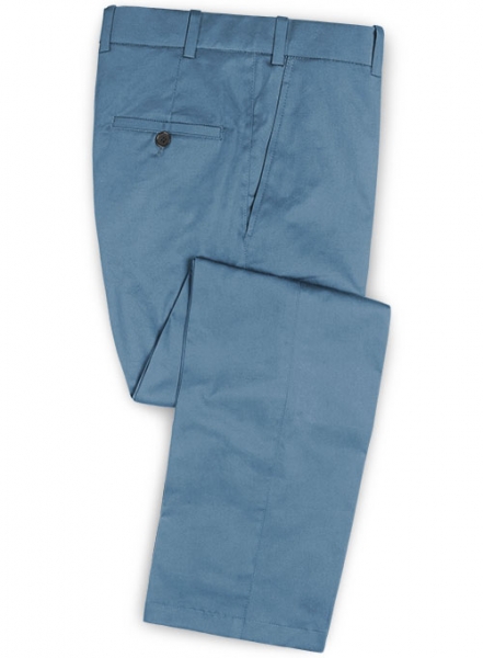 Stretch Summer Weight Saga Blue Chino Pants