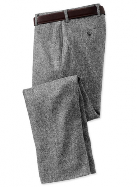 Pure Wool Tweed Pants