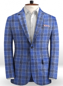 Solbiati Blue Checks Linen Jacket