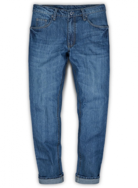 Barbarian Blue Stone Wash Whisker Jeans