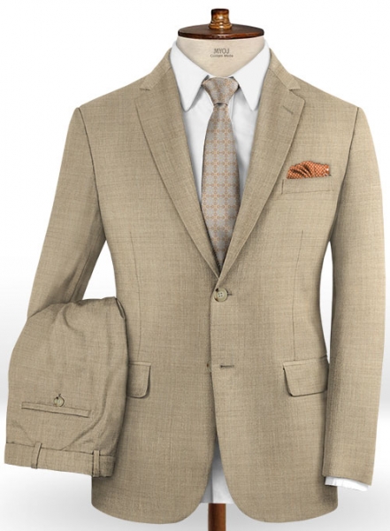 Napolean Melange Khaki Wool Suit