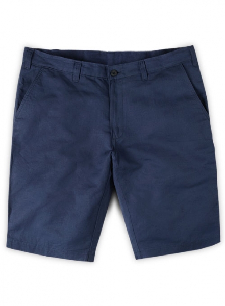 Safari Royal Blue Cotton Linen Shorts