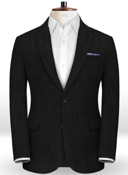 Italian Black Twill Linen Jacket