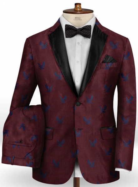 Eagle Wine Wool Tuxedo Suit