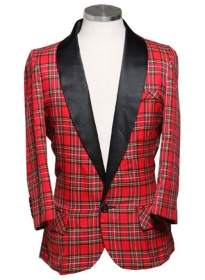 Plaid Tuxedo Jacket