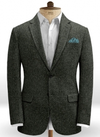 Dark Olive Flecks Donegal Tweed Jacket