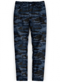 Blue Stretch Camo Jeans