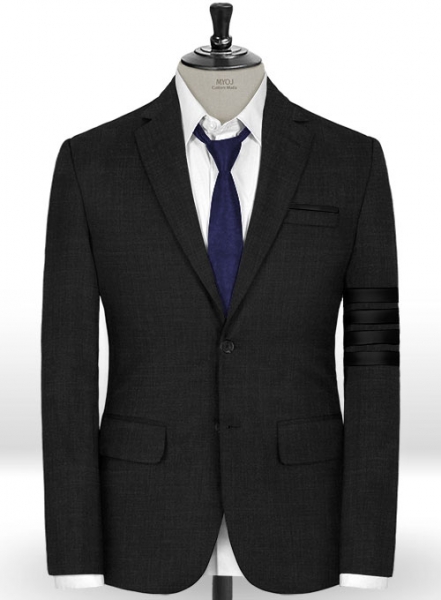 Napolean Dark charcoal Wool Black Bar Jacket