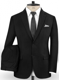 Stretch Black Wool Suit