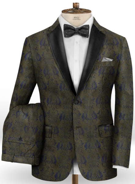 Rilda Olive Wool Tuxedo Suit