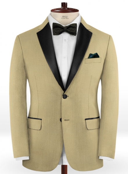 Napolean Light Khaki Wool Tuxedo Jacket