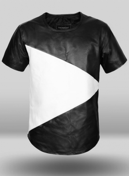 Black Renoir Leather T-Shirt - M Slim