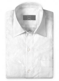White Self Plus Shirt - Full Sleeves