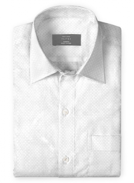 White Self Plus Shirt - Full Sleeves