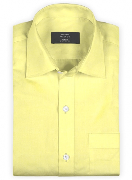 Giza Yellow Cotton Shirt- Full Sleeves