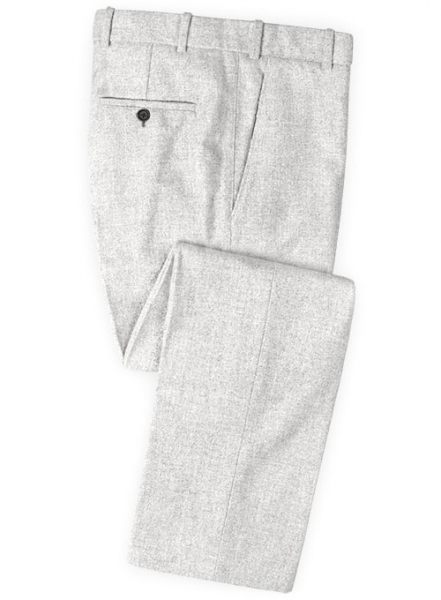 Rope Weave Light Gray Tweed Pants