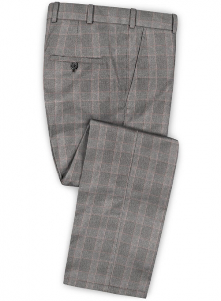 Gray Mont Checks Flannel Wool Pants