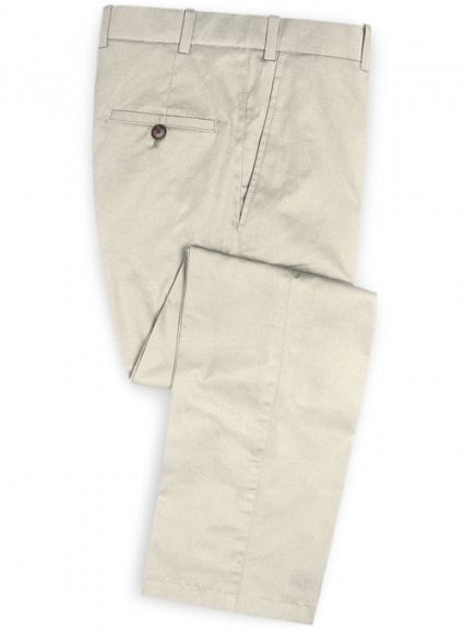 Light Beige Peach Finish Chino Pants