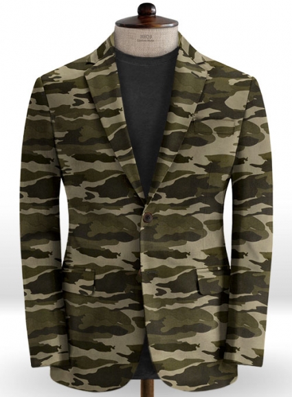 Beige Stretch Camo Jacket