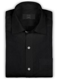 Giza Black Cotton Shirt - Full Sleeves