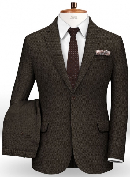 Birdseye Wool Brown Suit