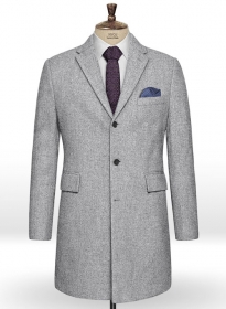 Vintage Plain Gray Tweed Overcoat