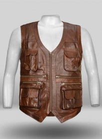 Spanish Brown Chris Pratt Jurassic World Leather Vest