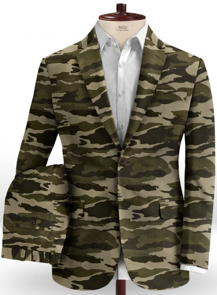 Beige Stretch Camo Suit