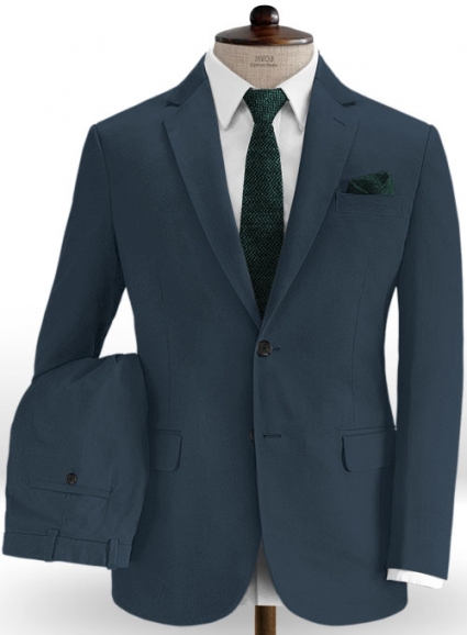 Dark Blue Stretch Chino Suit