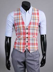 Plaid Waist Coat