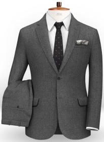 Herringbone Gray Flannel Wool Suit