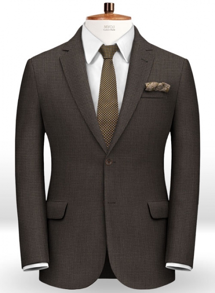 Dogtooth Wool Brown Jacket