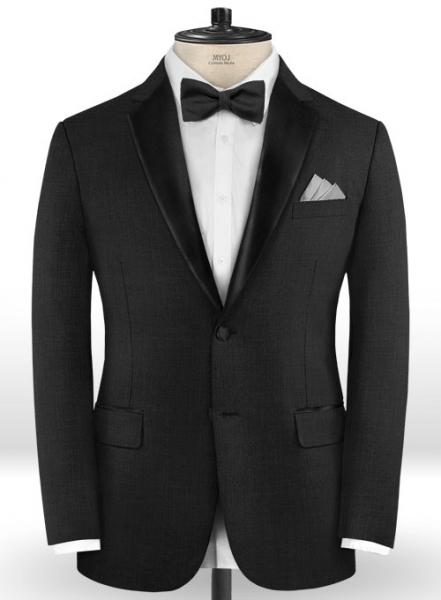 Napolean Dark Charcoal Wool Tuxedo Jacket