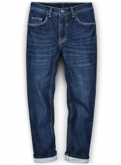 Slight Stretch Indigo Wash Whisker Jeans
