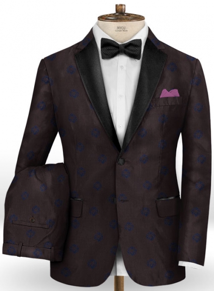 Lion Wine Wool Tuxedo Suit