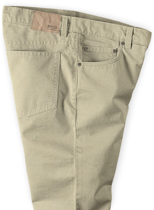 Beige Peach Finish Chino Jeans - Click Image to Close