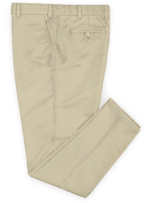 Beige Peach Finish Chinos - Click Image to Close