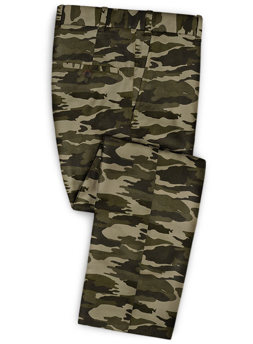 Beige Stretch Camo Pants