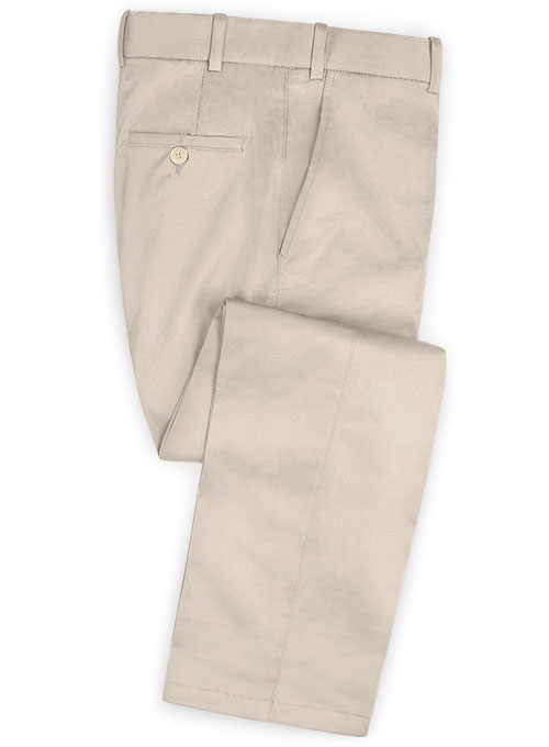 Beige Stretch Chino Pants