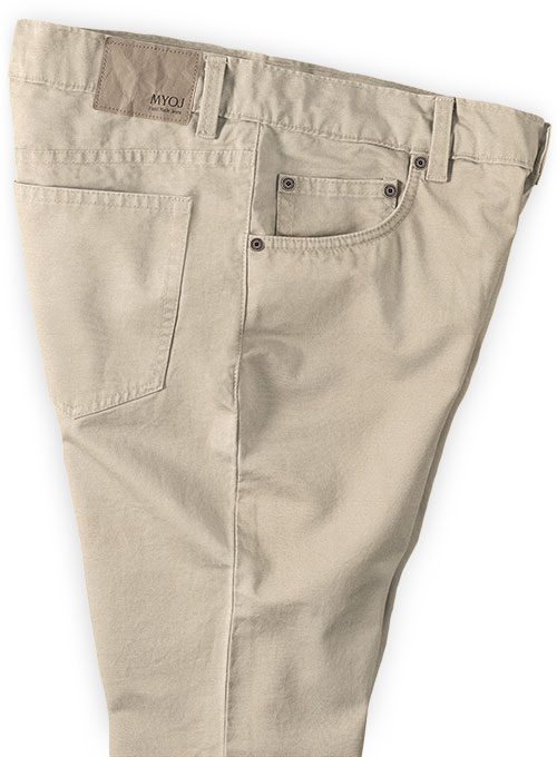 Beige Super Cotton Stretch Chino Jeans