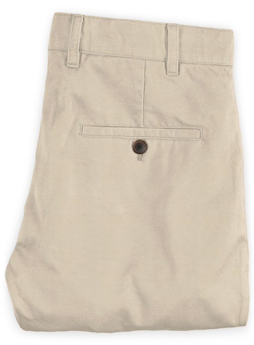 Beige Super Cotton Stretch Chino Pants - Click Image to Close