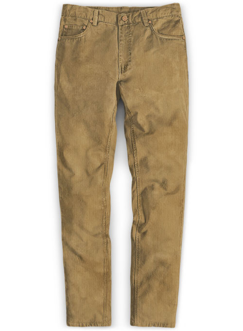 Beige Thick Corduroy Jeans - 8 Wales