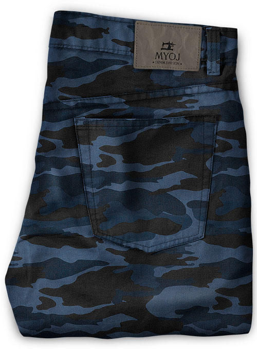 Blue Stretch Camo Jeans