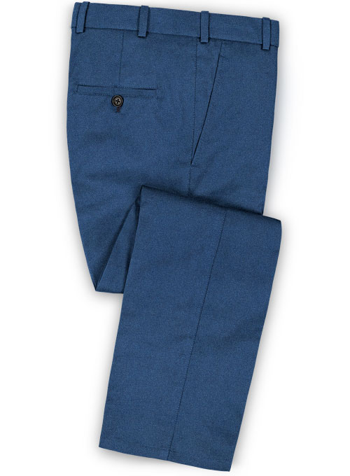 Bottle Blue Flannel Wool Pants