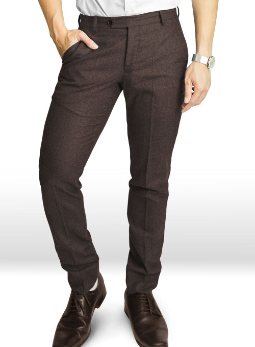 Brown Heavy Tweed Pants - Click Image to Close