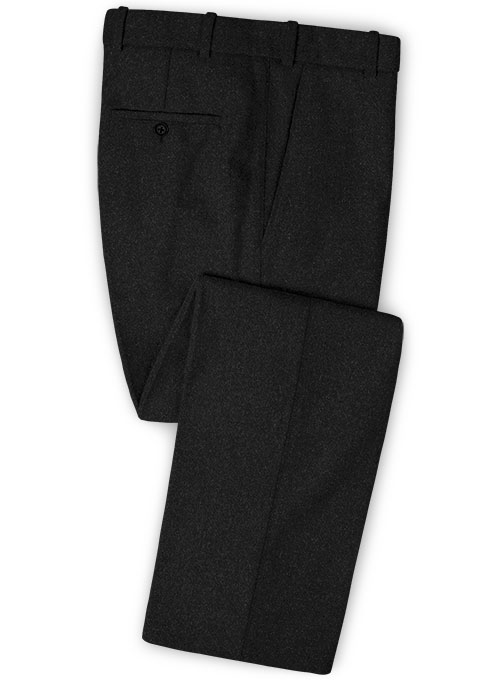 Black Heavy Tweed Pants