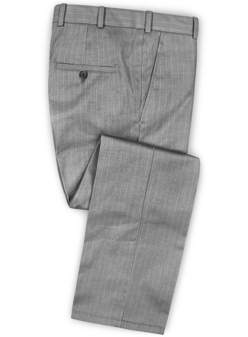 Chalkstripe Wool Light Gray Pants